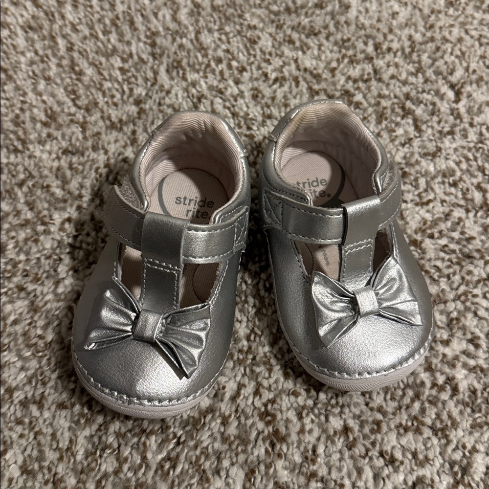 Stride Rite Metallic Silver Dress Shoes